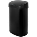 13 Gallon Black Stainless Steel Trash Can with Lid R864