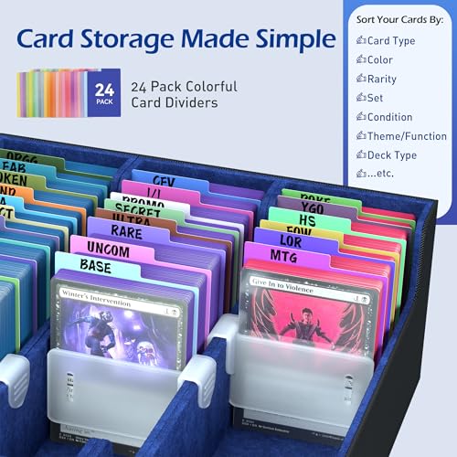 4-Row Trading Card Storage Box with 50 Sleeves & 24 Dividers R717
