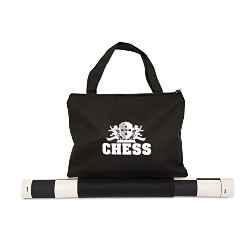 Tournament Chess Set with Filled Chess Pieces and Black Roll-Up Vinyl Chess Board E76572