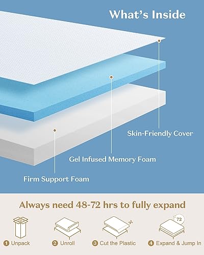 Firm 3 Inch Memory Foam Mattress Topper Full Size S4882