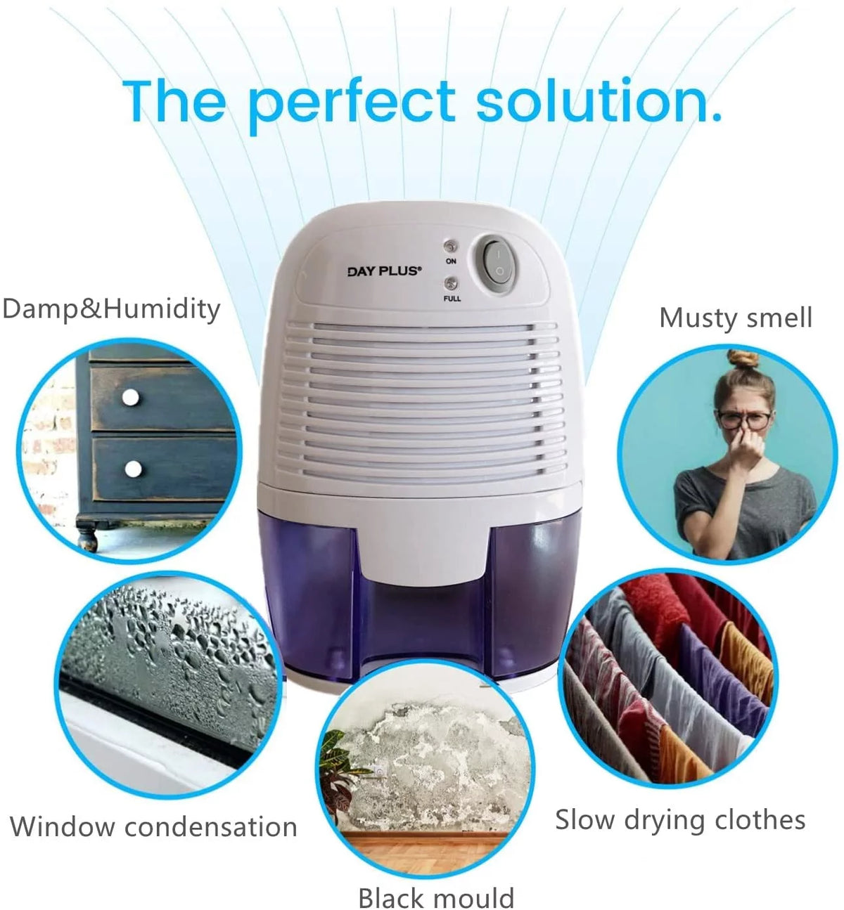 Electric Mini Dehumidifier, 215 SQ ft, Auto Shut-Off D988945
