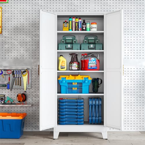 75.2”H Metal Pantry Storage Cabinet with Adjustable Shelves S717534