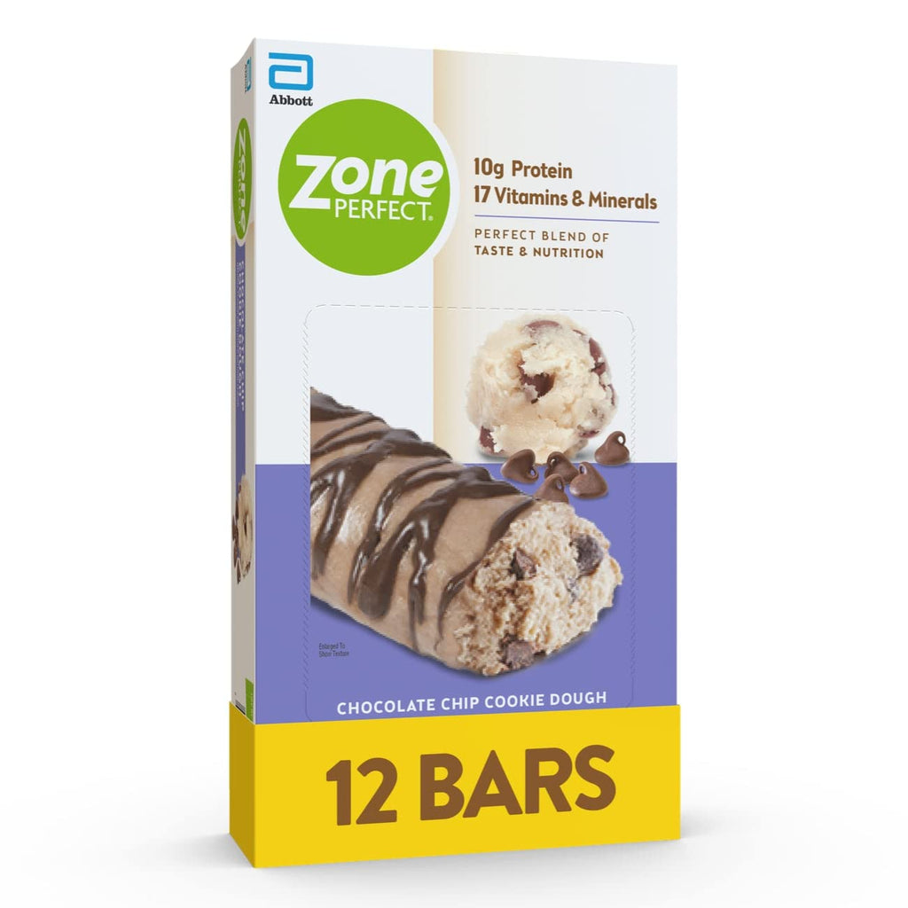Chocolate Chip Cookie Dough Protein Bars, 10g Protein, 12 Bars F64320