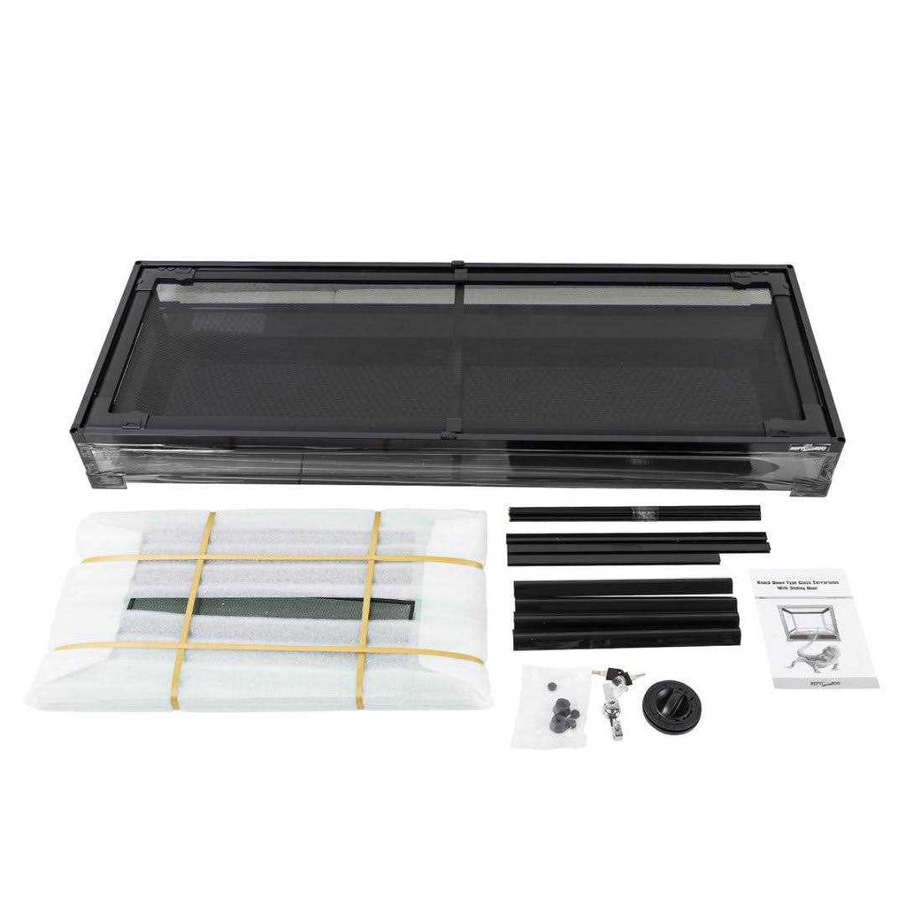 47 Gallon Reptile Terrarium Glass Front Opening Tank with Sliding Door D8073
