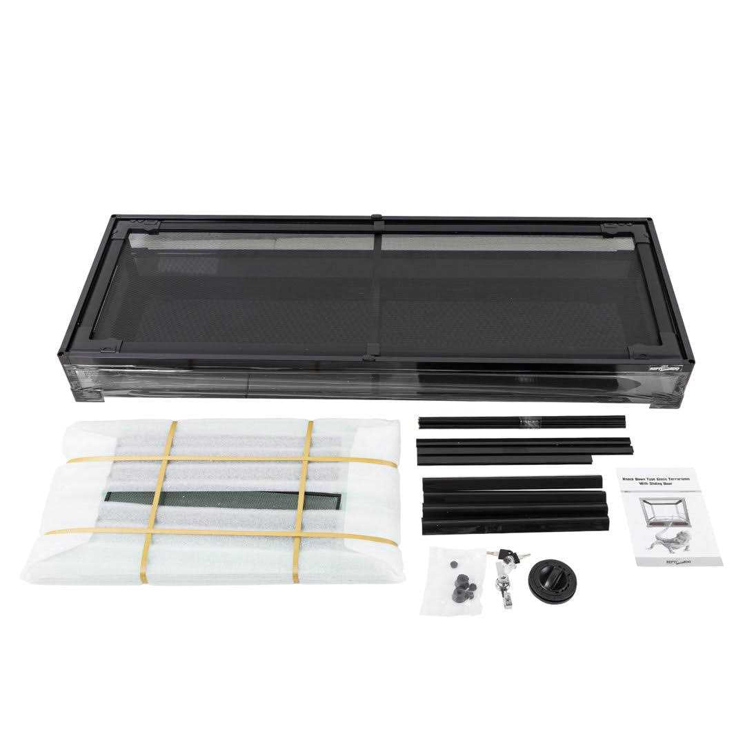 47 Gallon Reptile Terrarium Glass Front Opening Tank with Sliding Door D8073