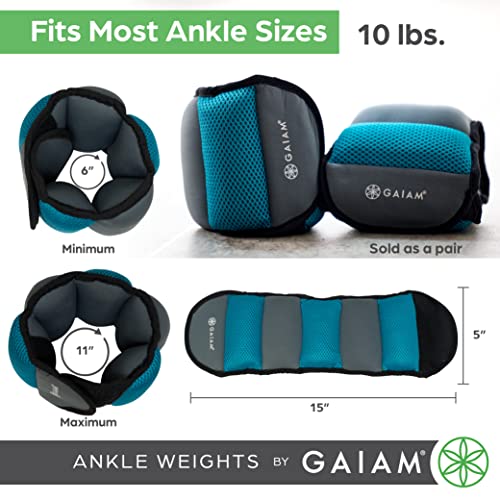 Ankle Weights Strength Training Weight Sets with Adjustable Straps (5lb & 10 Pound Sets) M772