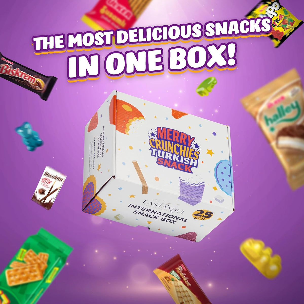 25 Full-Size International Snack Box Q14554