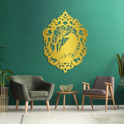 Gold Metal Crow Wall Art 13x19 in K25396