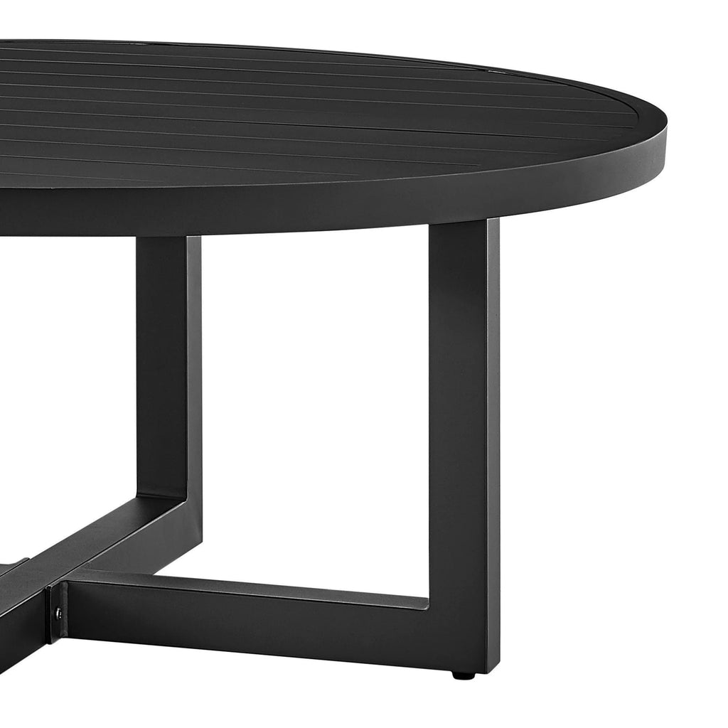 Black Aluminum Round Coffee Table U6060