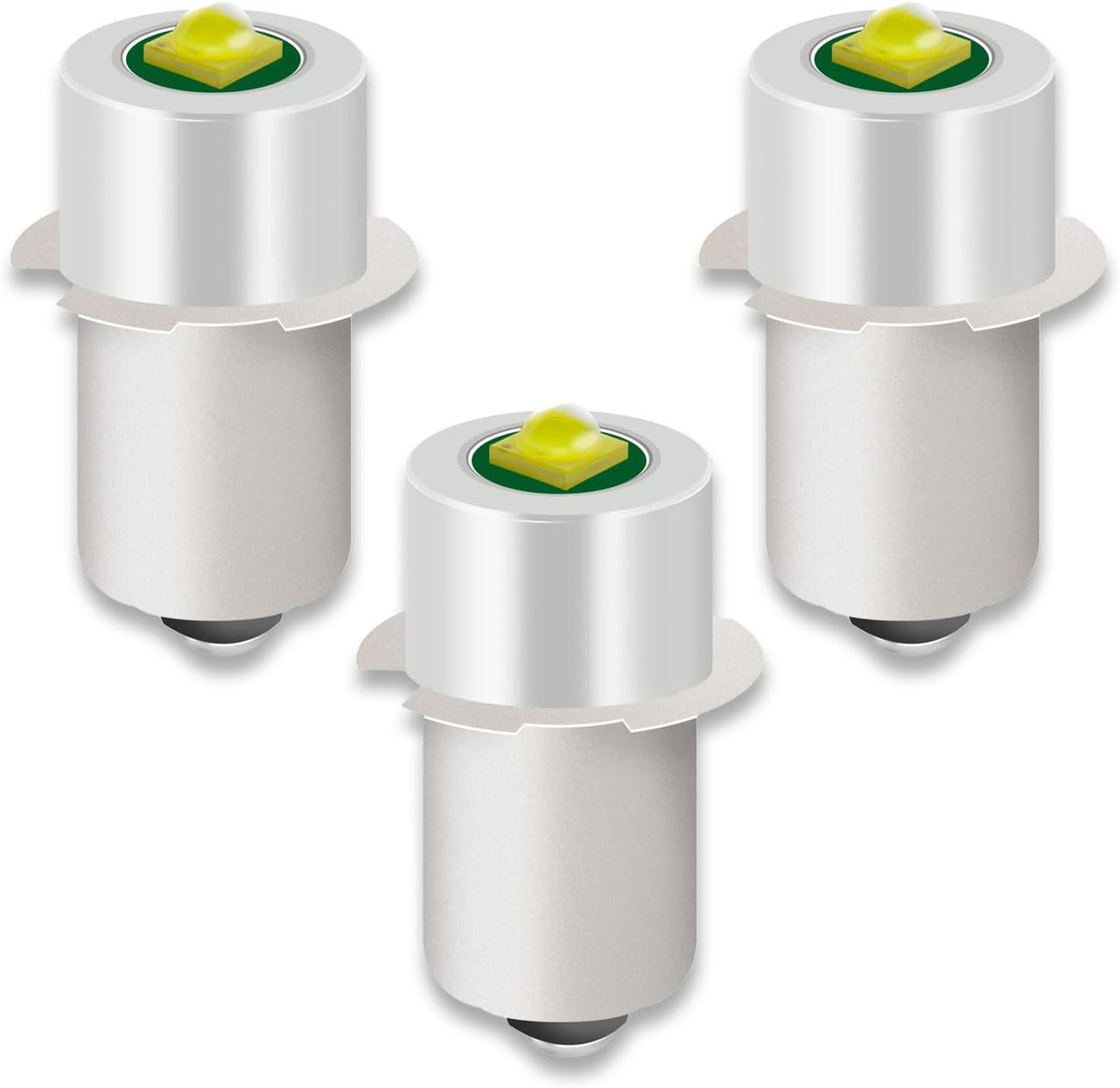 3 Pack White LED Flashlight Bulb P13.5S PR2 3W 3V 4.5V 6V Replacement Set D64614