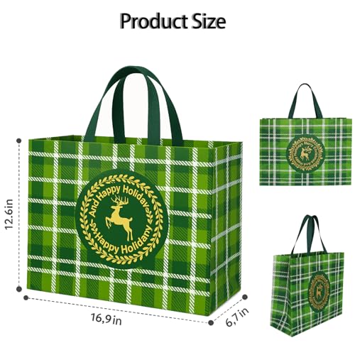 20 Pack Assorted Sizes Non-Woven Christmas Gift Bags with Handle K637