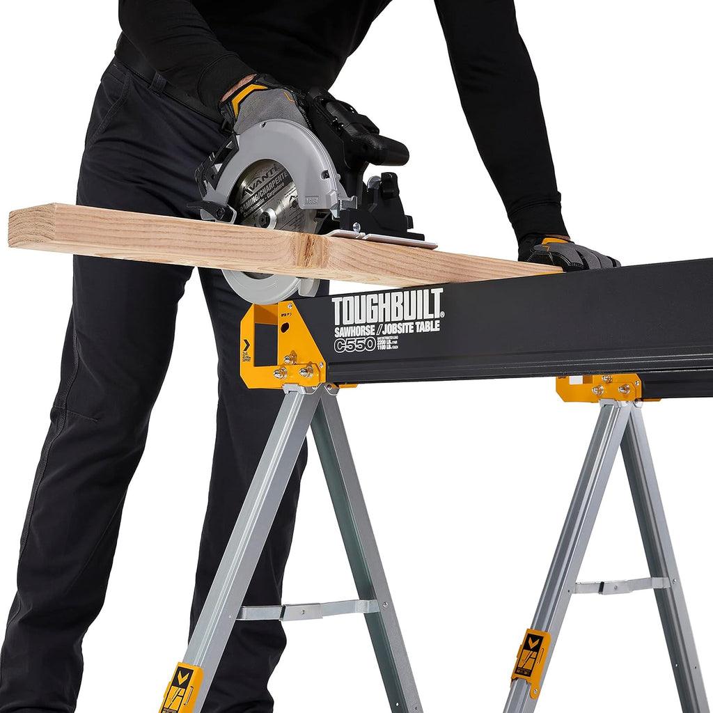 Folding Sawhorse/Jobsite Table, 100% High Grade Steel, 41.5-Inch S833