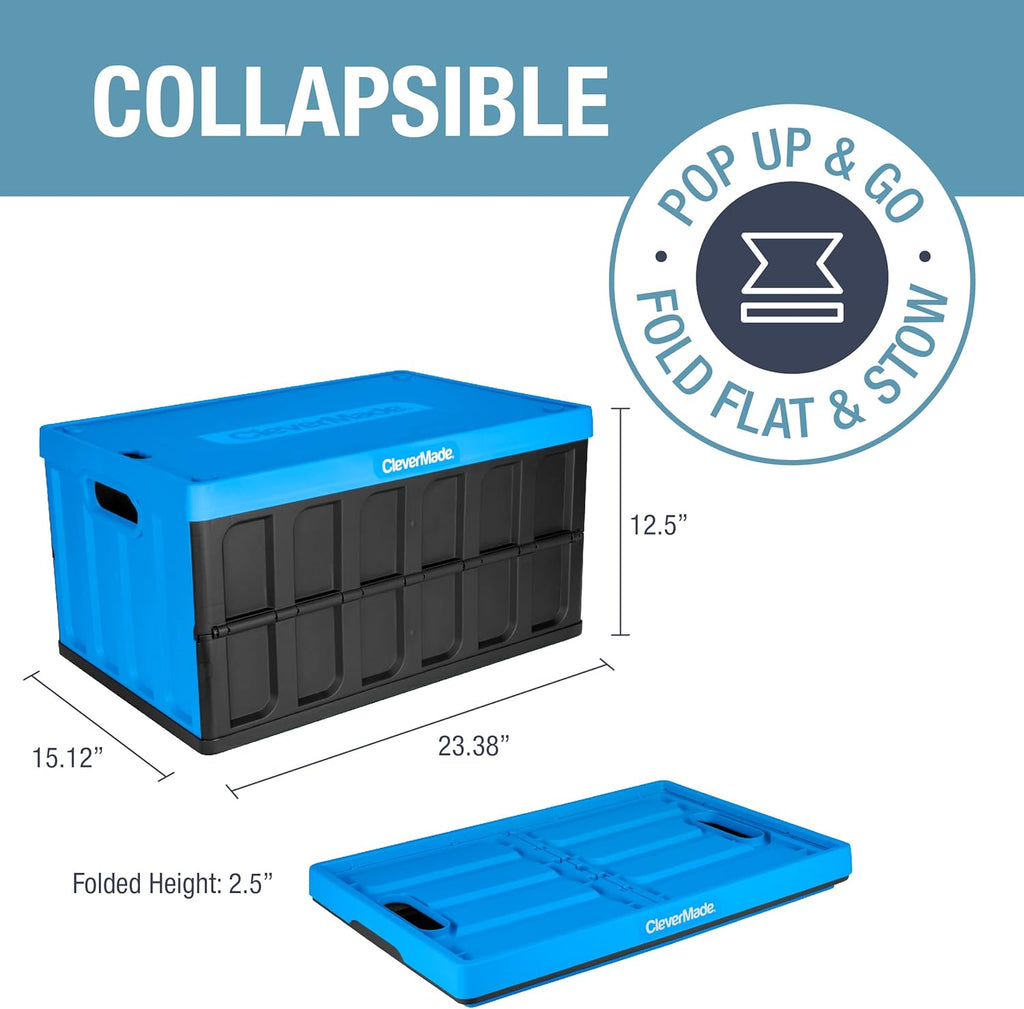 62L Collapsible Storage Bins (3 Pack) with Lids H858