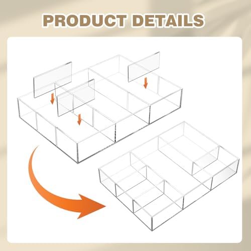 Clear Acrylic Desk Drawer Organizer Set 4 Pack Q559
