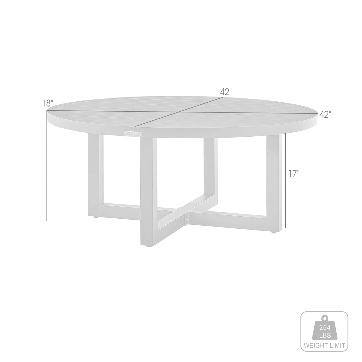 Black Aluminum Round Coffee Table U6060