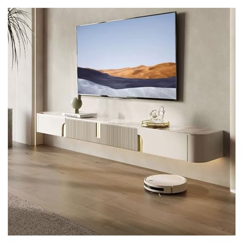 Floating TV Stand with Slate Tabletop, Wall Mounted TV Shelf, Wood Storage Hutch, 70.8/78.7 Inch F341
