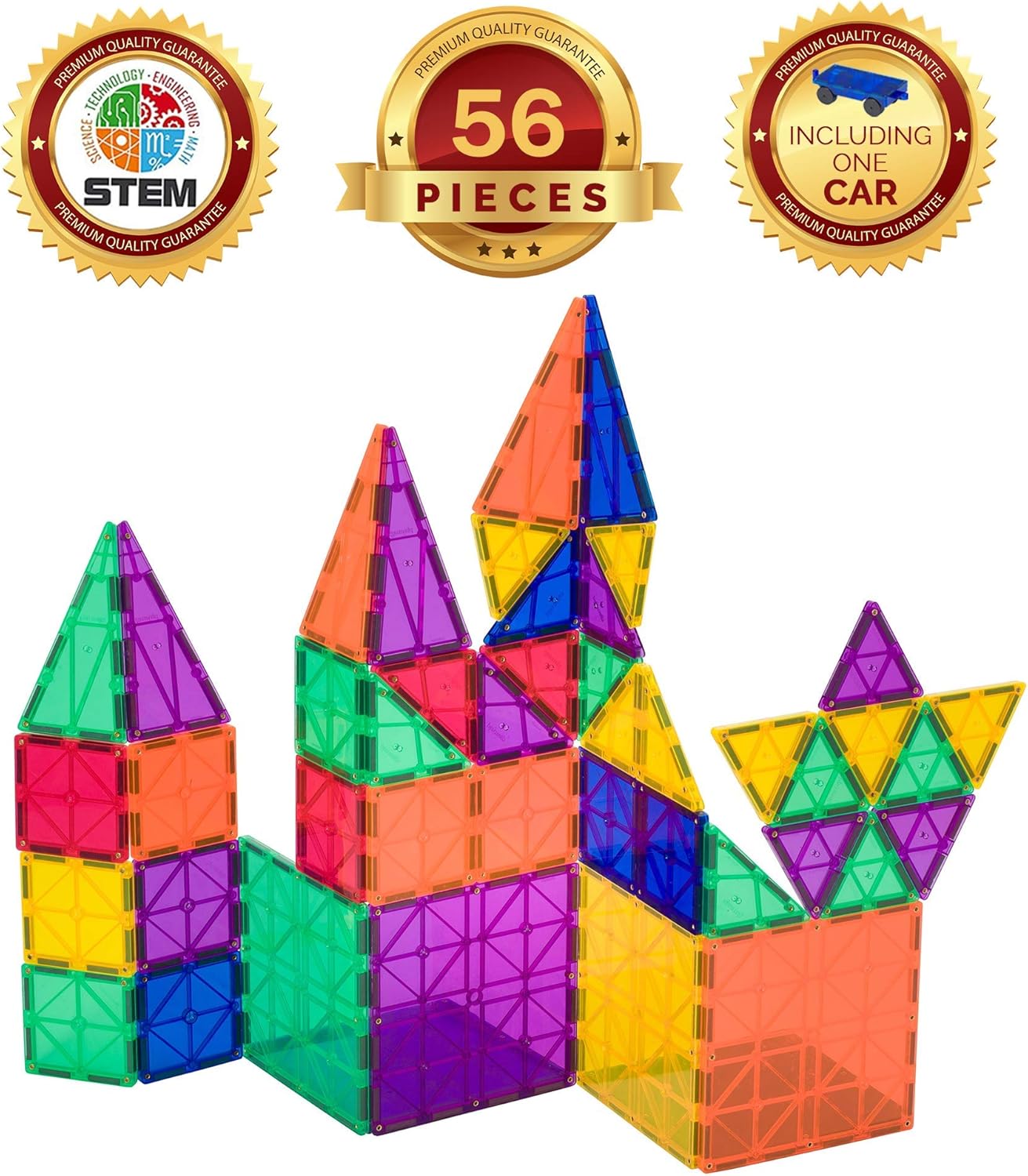 56 Pc Magnetic Tiles Building Set E60112
