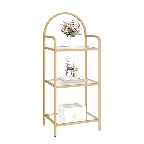 6 Tier Black Tempered Glass Steel Frame Bookcase G6283