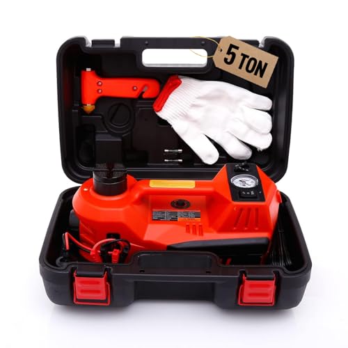 5 Ton 12V Hydraulic Floor Jack with Integrated Tire Pump H351266