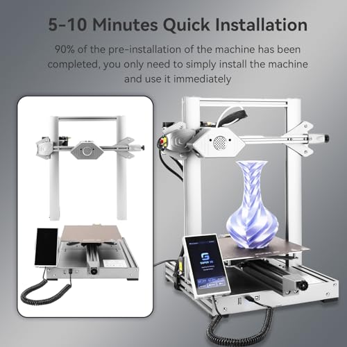 Silver 3D Printer, 5in Touch Screen, Print Size 8.7x8.7x9.8 Inch M695809