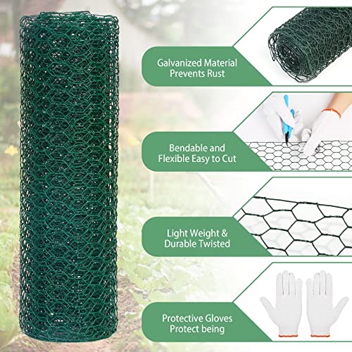13.78 x 236 Inch Lightweight Galvanized Hexagonal Chicken Wire Mesh M35403
