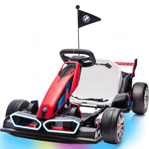 24V 9AH Electric Go Kart with Adjustable Seat, 7.5 MPH Drift Kart, 2 * 200W Motors, Grey P8267