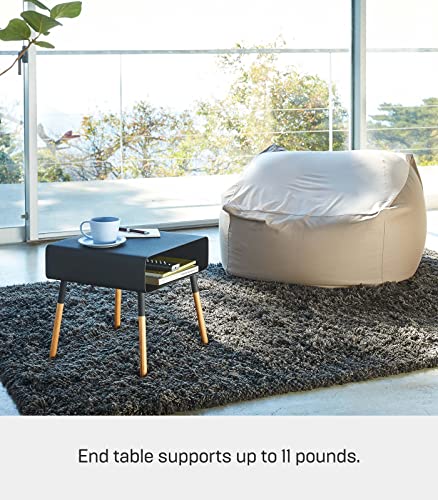 White Side Table with Storage Shelf S62067