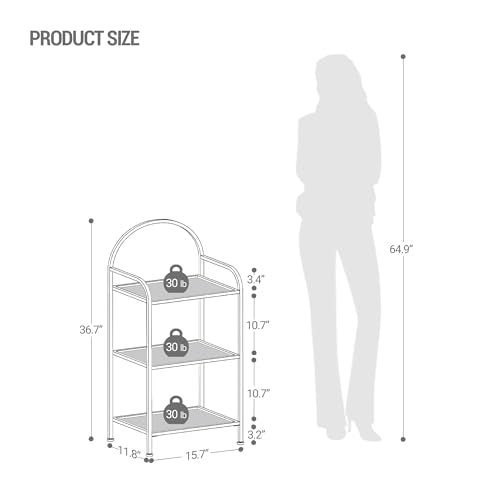 6 Tier Black Tempered Glass Steel Frame Bookcase G6283