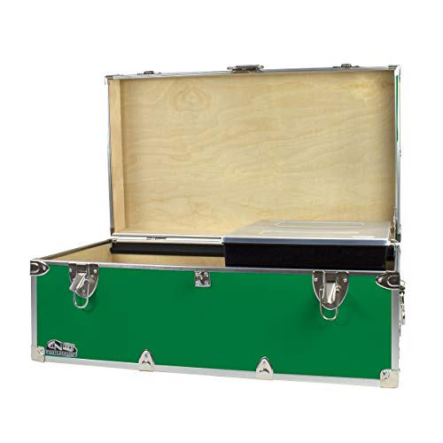 Navy Steel Footlocker with Tray - 32 x 18 x 13.5 Inches R71319