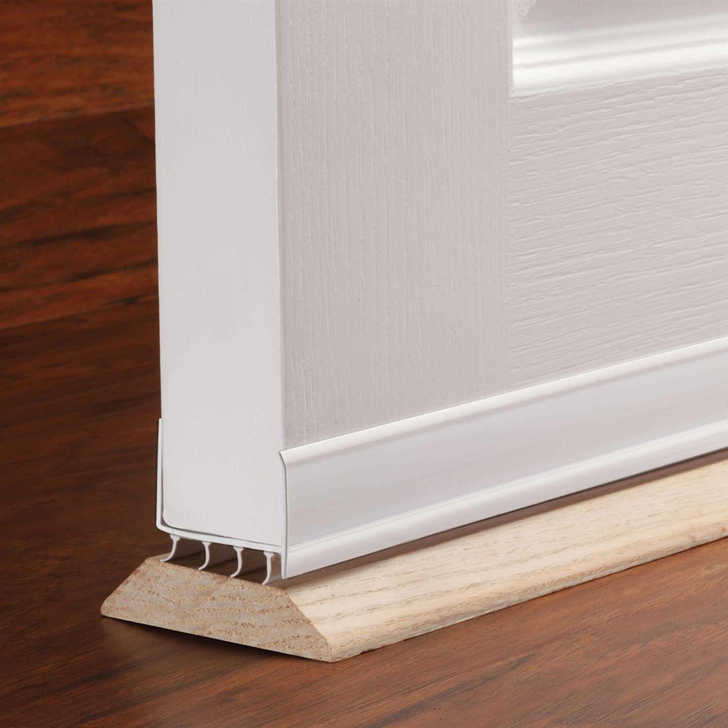 White U-Shaped Door Bottom With Vinyl Fins A7062