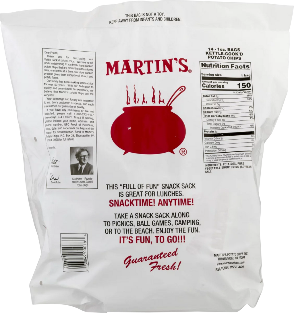 14 Count Kettle-Cook'd Potato Chip Snack Sack M883082