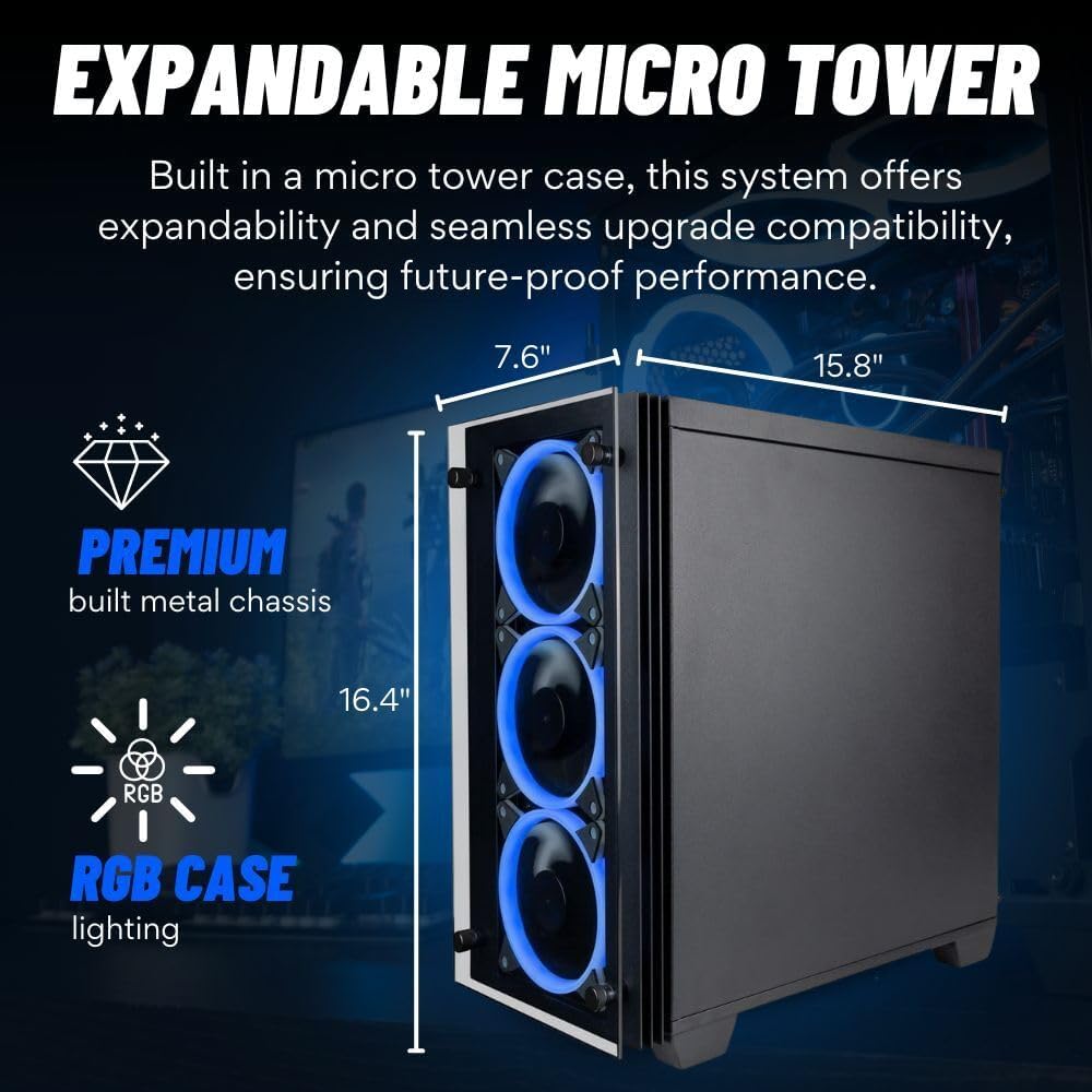 RTX 4060 Intel 20 Core i7-14700KF 32GB DDR5 RAM 512GB NVMe SSD 2TB HDD Windows 11 Liquid Cooled Gaming Desktop R884