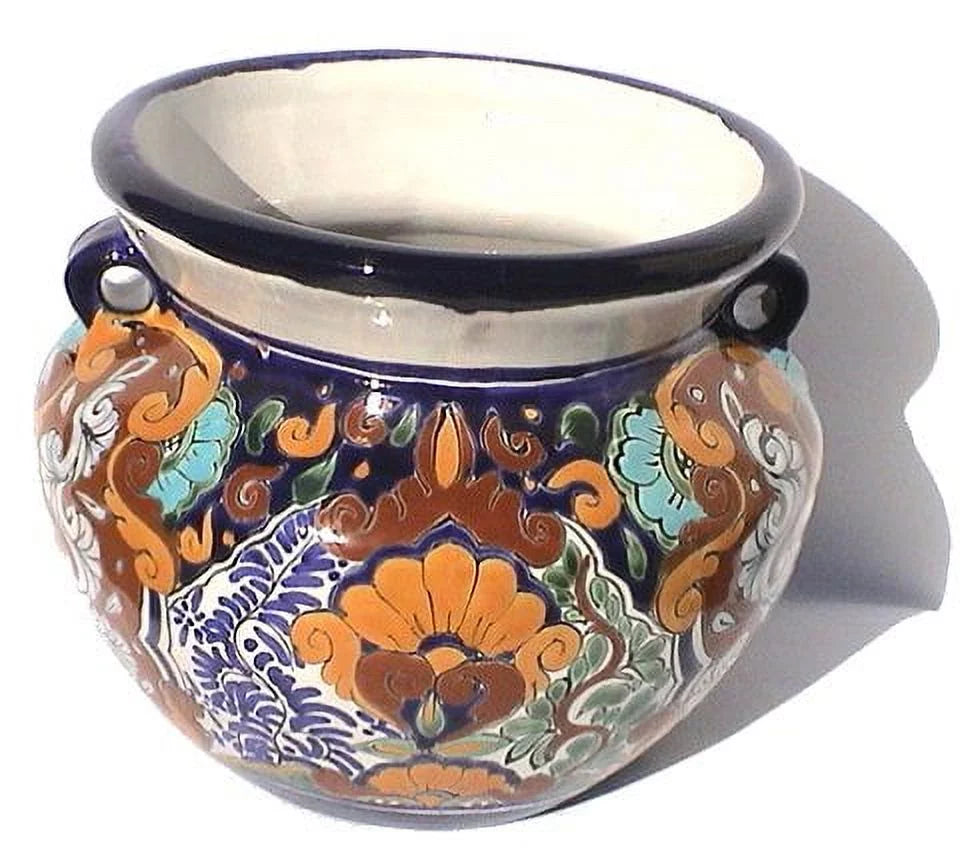 Small-Sized Rainbow Talavera Ceramic Garden Pot D556