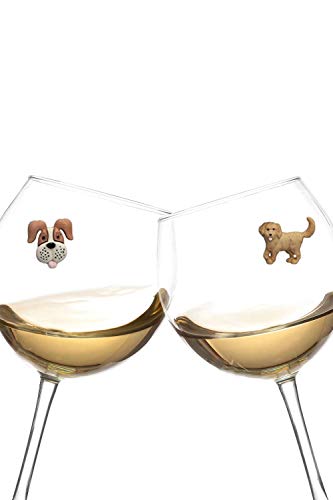 Set of 6 Dog Wine Charms for Stemless Glasses O117