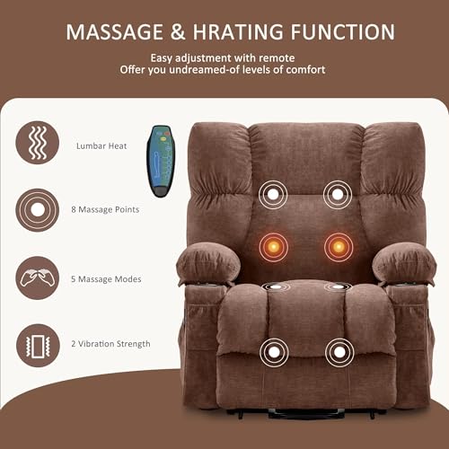 Grey Power Lift Recliner Chair with Massage F57133