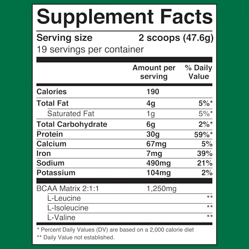 Plant-Based Protein Supplement, 2 lbs, Smooth Vanilla H913471