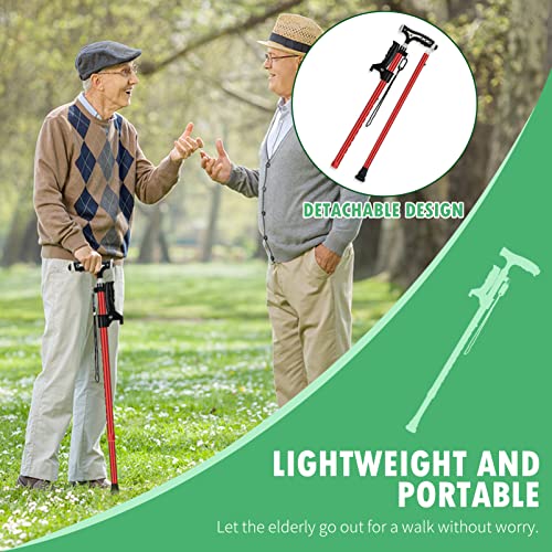 Aluminum Alloy Lightweight Height Adjustable Heavy Duty Foldable Walking Cane with LED O290