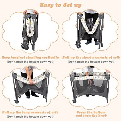 4 in 1 Pack and Play with Bassinet and Changing Table V692