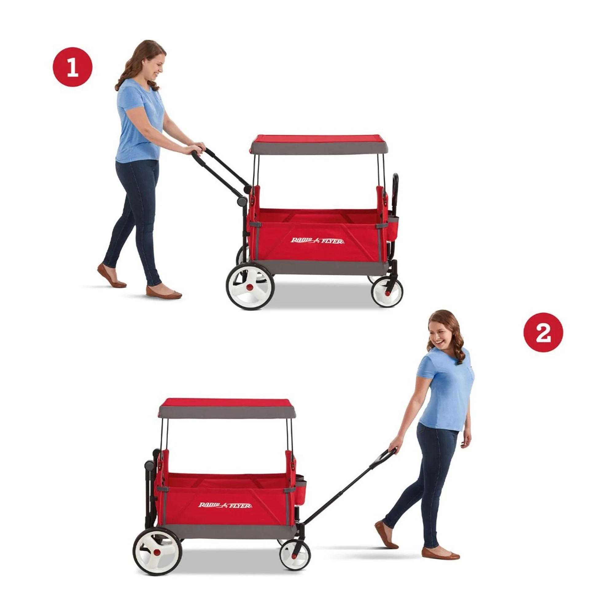 Red/Black Convertible Stroll N Wagon with Pull & Push Handle A971438