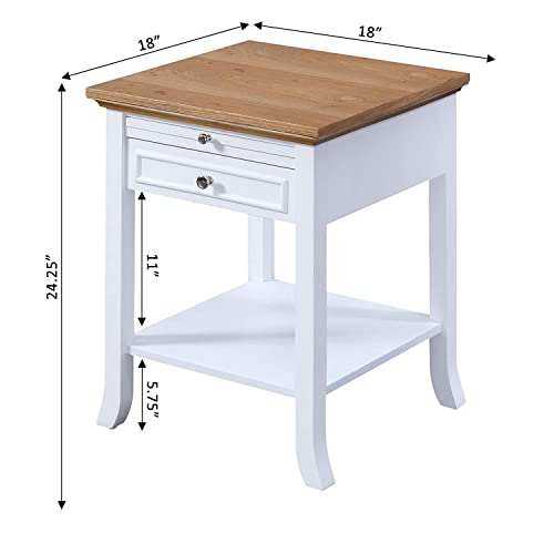 Black 1 Drawer End Table with Pull-Out Shelf T909