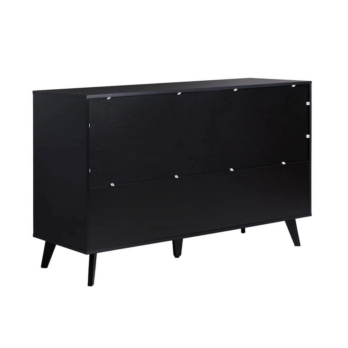 Black 6 Drawer Wood Dresser A9018
