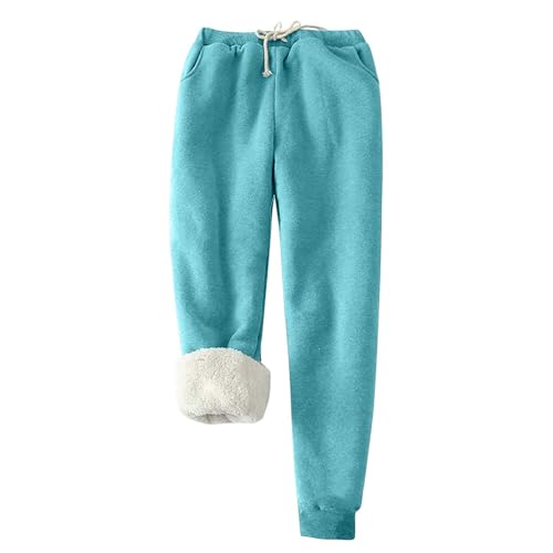 Fleece Loose Solid Color Thickened Plush Sports Trousers with Pockets O594