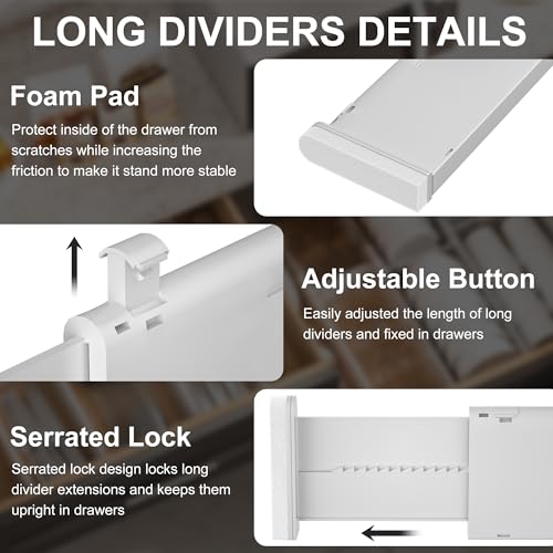 Gray Adjustable Drawer Dividers with Inserts X564809