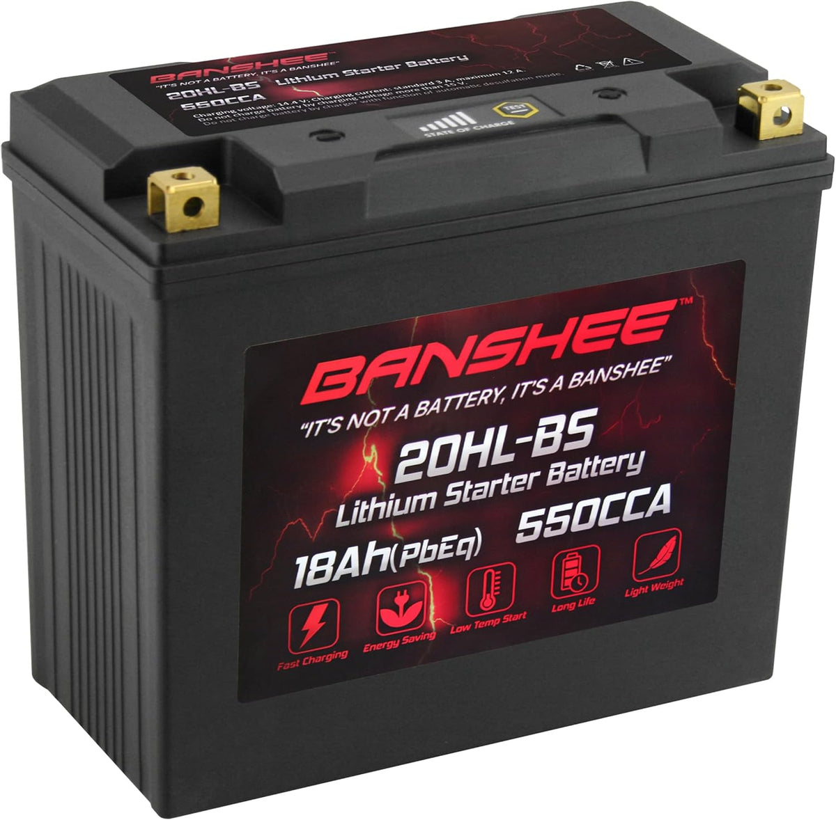 Lithium Motorcycle Powersport Battery YTX20L-BS 12.8V 18AH 550 CCA with BMS A5417