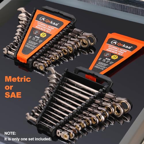 12pcs Flexible Ratchet Wrenches Set SAE 1/4” to 7/8” Y49004