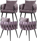 Blue Velvet Set of 2 Dining Chairs with Metal Legs A881515