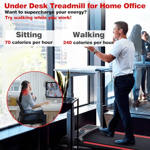2 in 1 Walking Pad Treadmill with Remote Control 265LB Capacity E893237