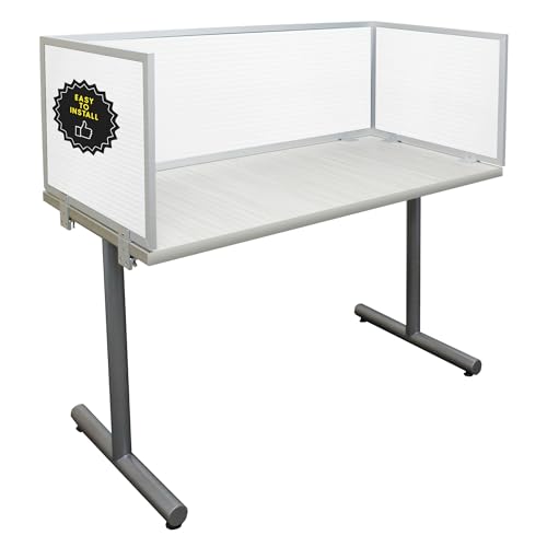 White 24" X 24" Polycarbonate Privacy Screen with Aluminum Bracket Z413