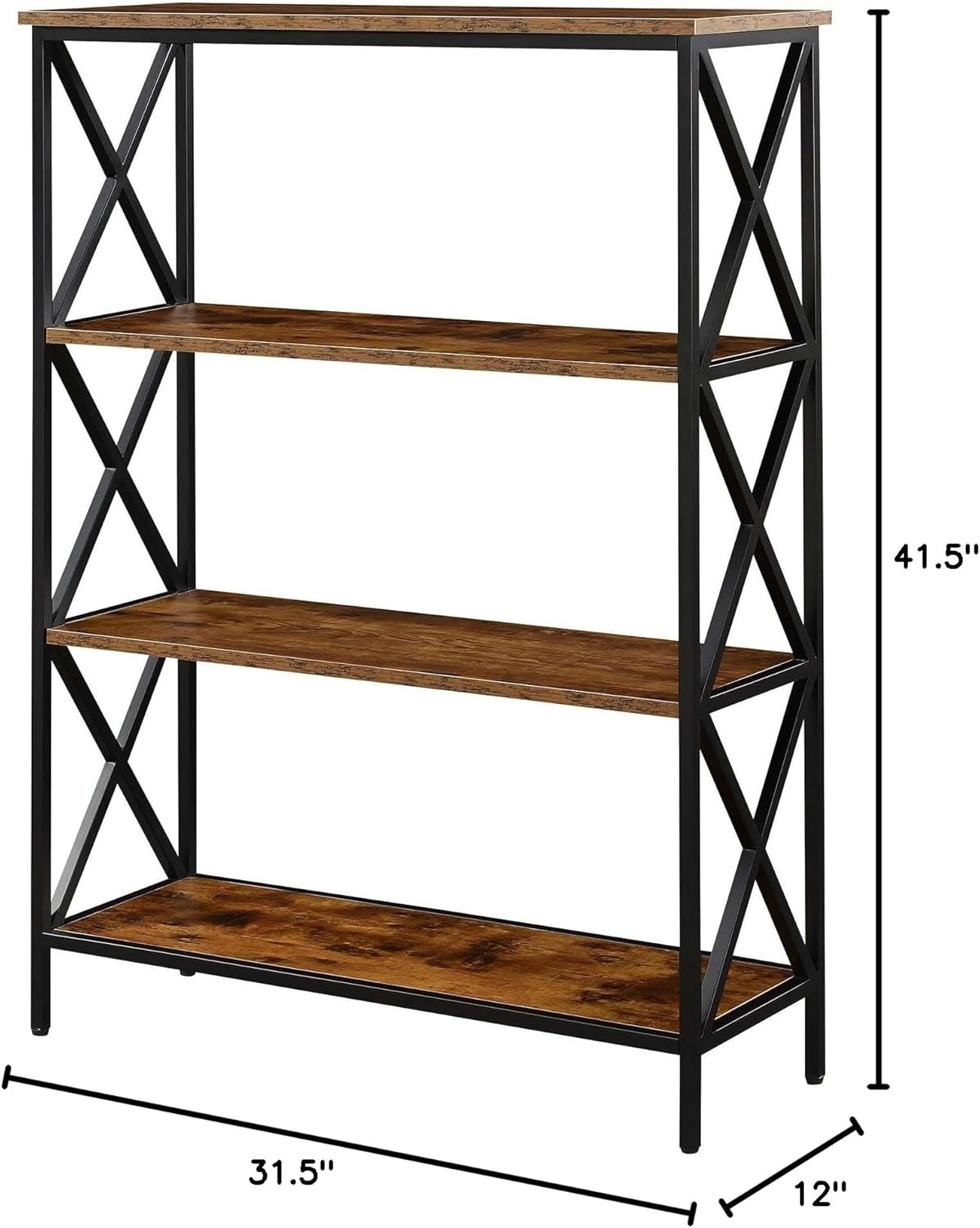 4 Tier Bookcase with Open Shelves F341