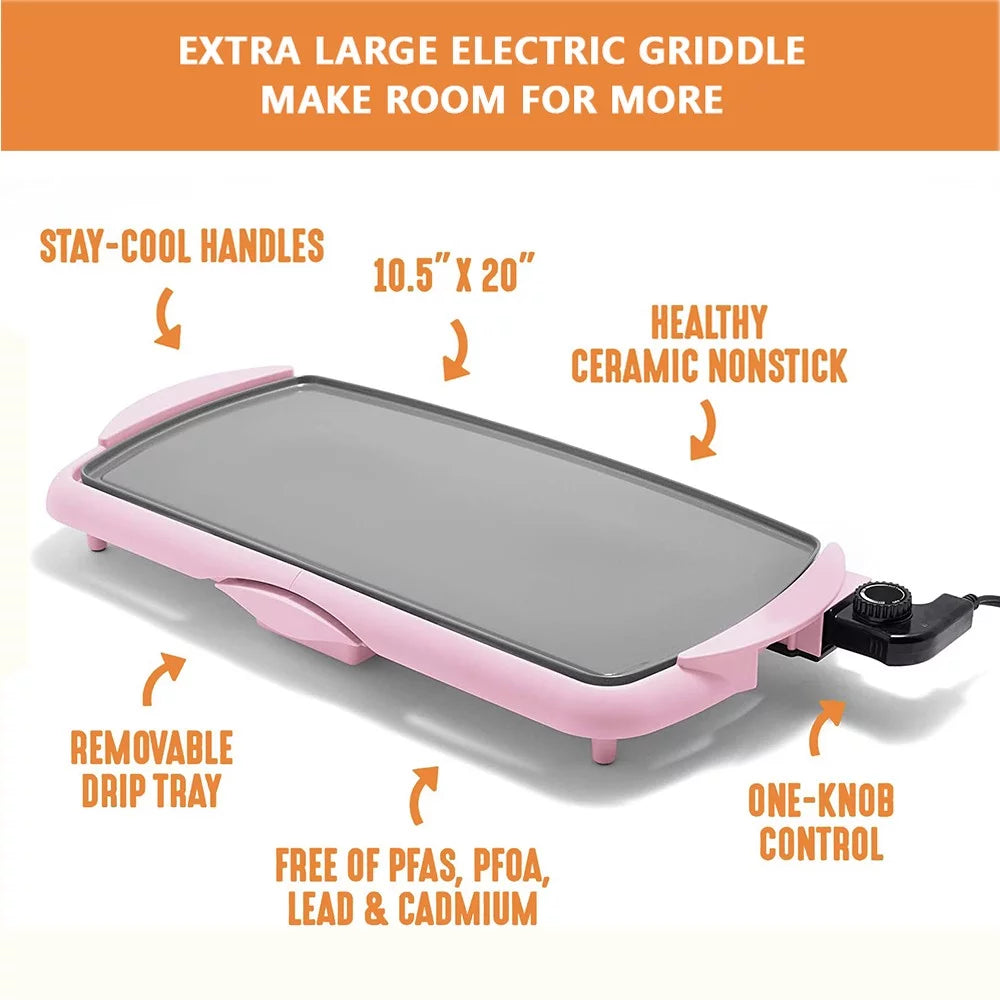 Extra Large Ceramic Electric Griddle Nonstick (20") N469